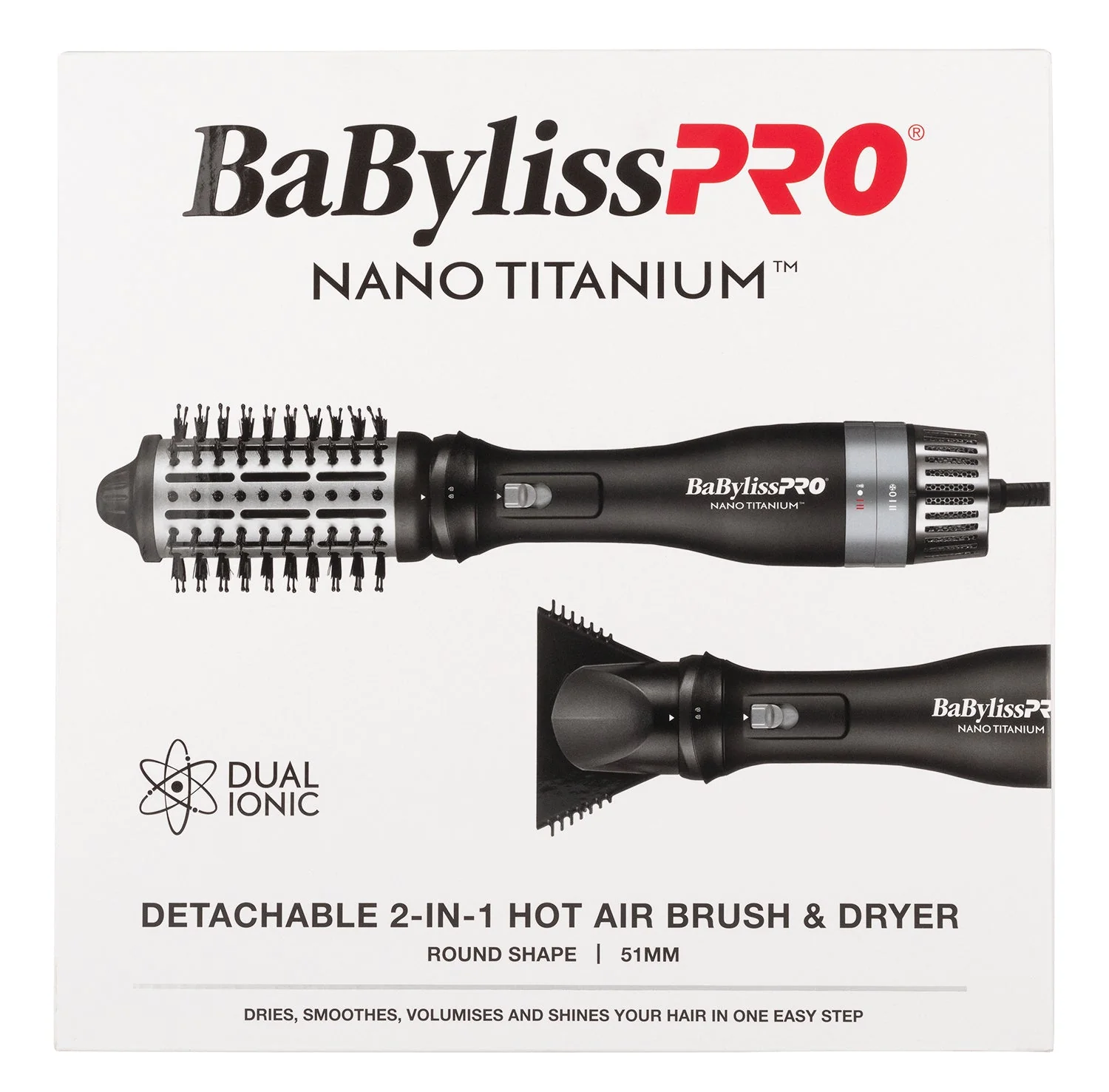 BaBylissPRO Nano Titanium Interchangable 2 in 1 Hot Air Brush + Dryer - Image 5