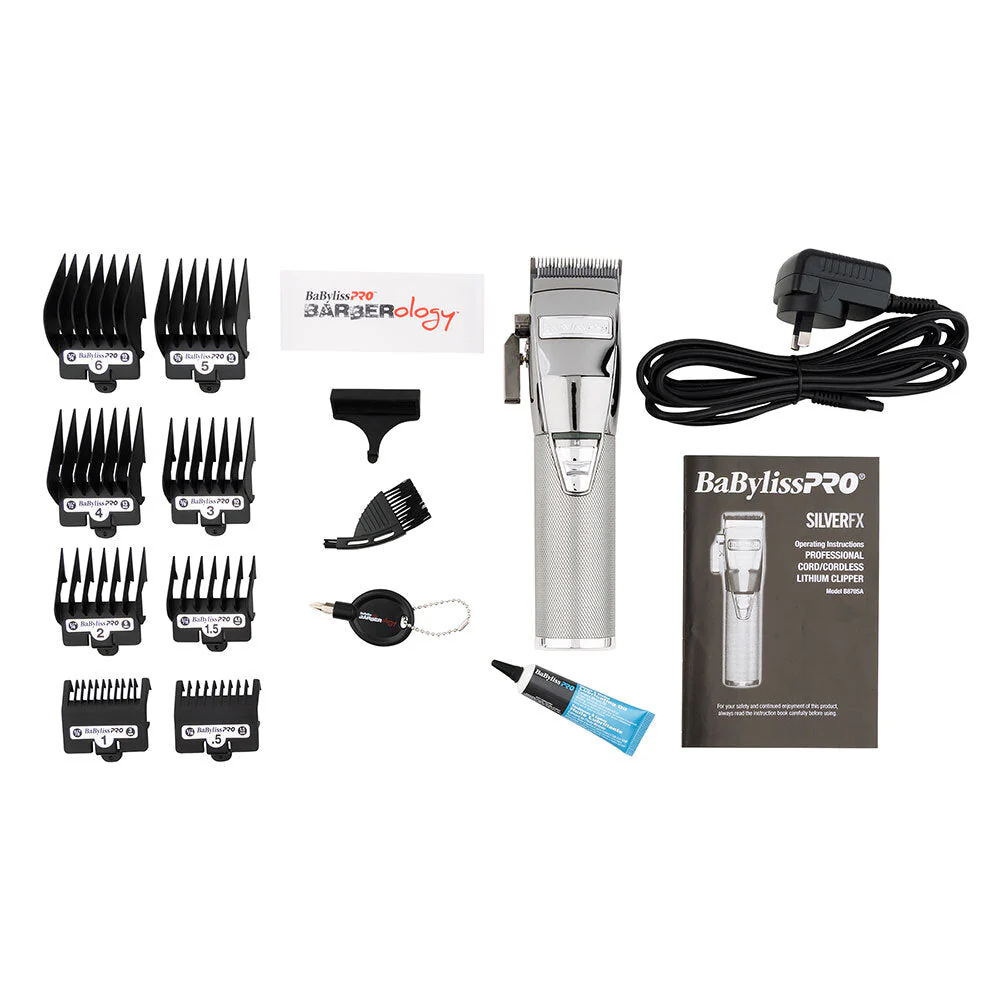 BaBylissPRO Silver FX Lithium Clipper - Silver Cord/Cordless - Image 3