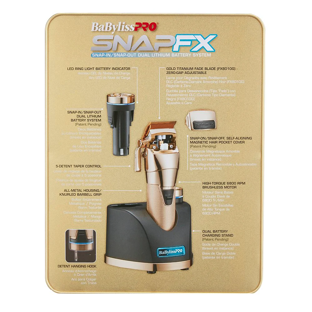 BaBylissPRO SnapFX Gold Clipper Cordless - Image 4
