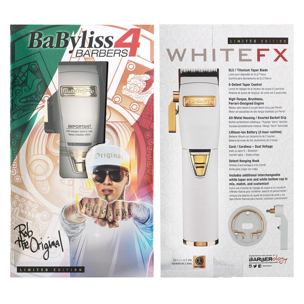 BaBylissPRO White FX Lithium Clipper - White Cord/Cordless - Image 4