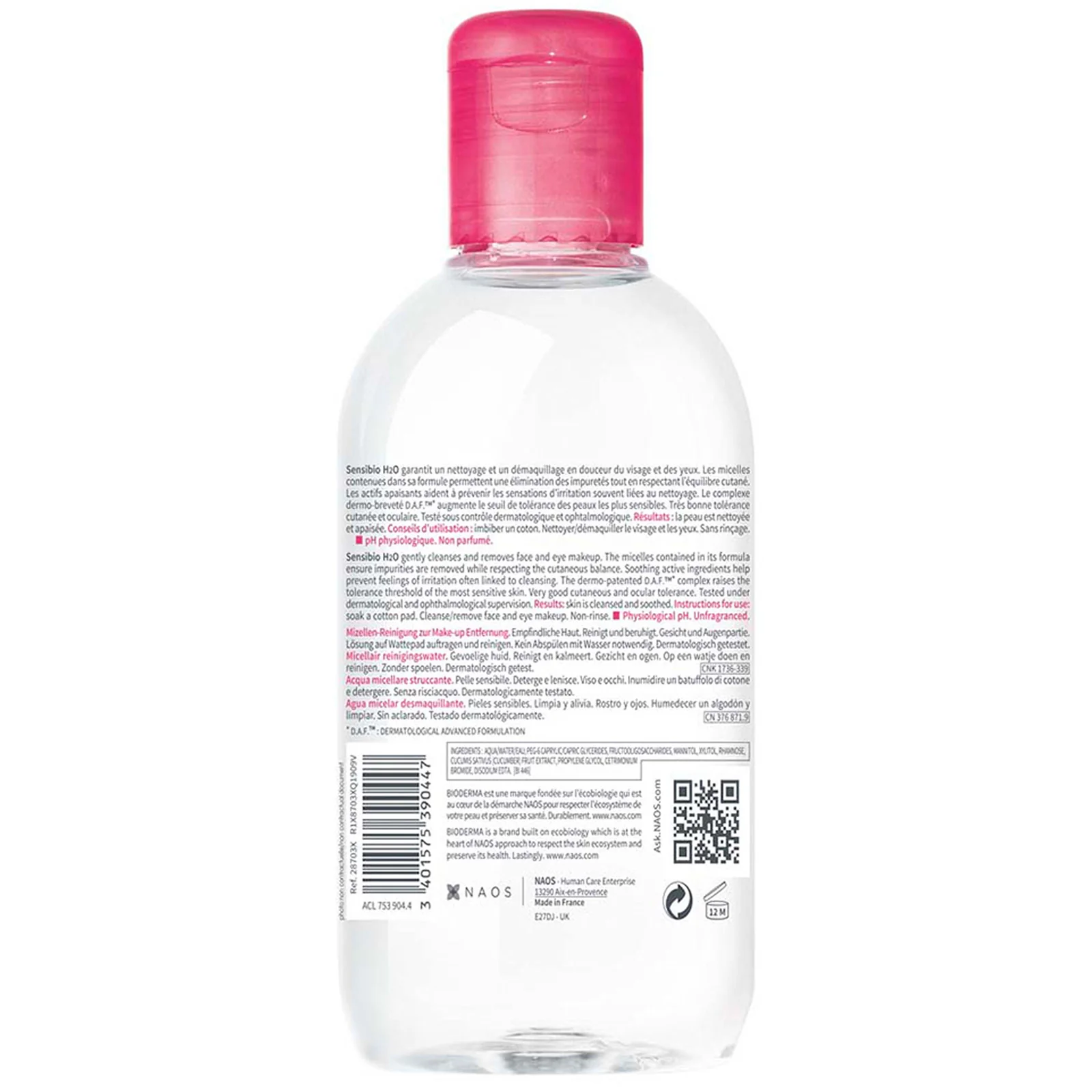 Bioderma Sensibio H2O Cleansing Micellar Water for Sensitive Skin 250ml - Image 3