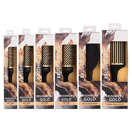 Brushworx Gold Ceramic Hot Tube Brush - 60mm Large - Image 3