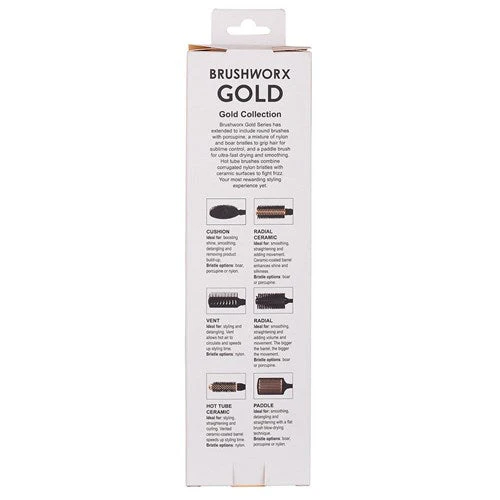 Brushworx Gold Oval Cushion Brush Boar Bristle - Image 3