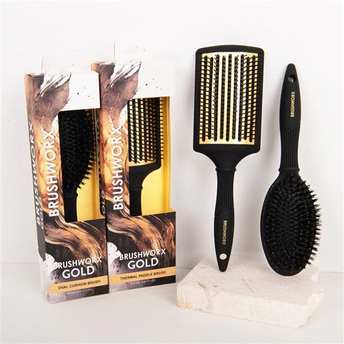 Brushworx Gold Series Paddle Brush Nylon - Image 2