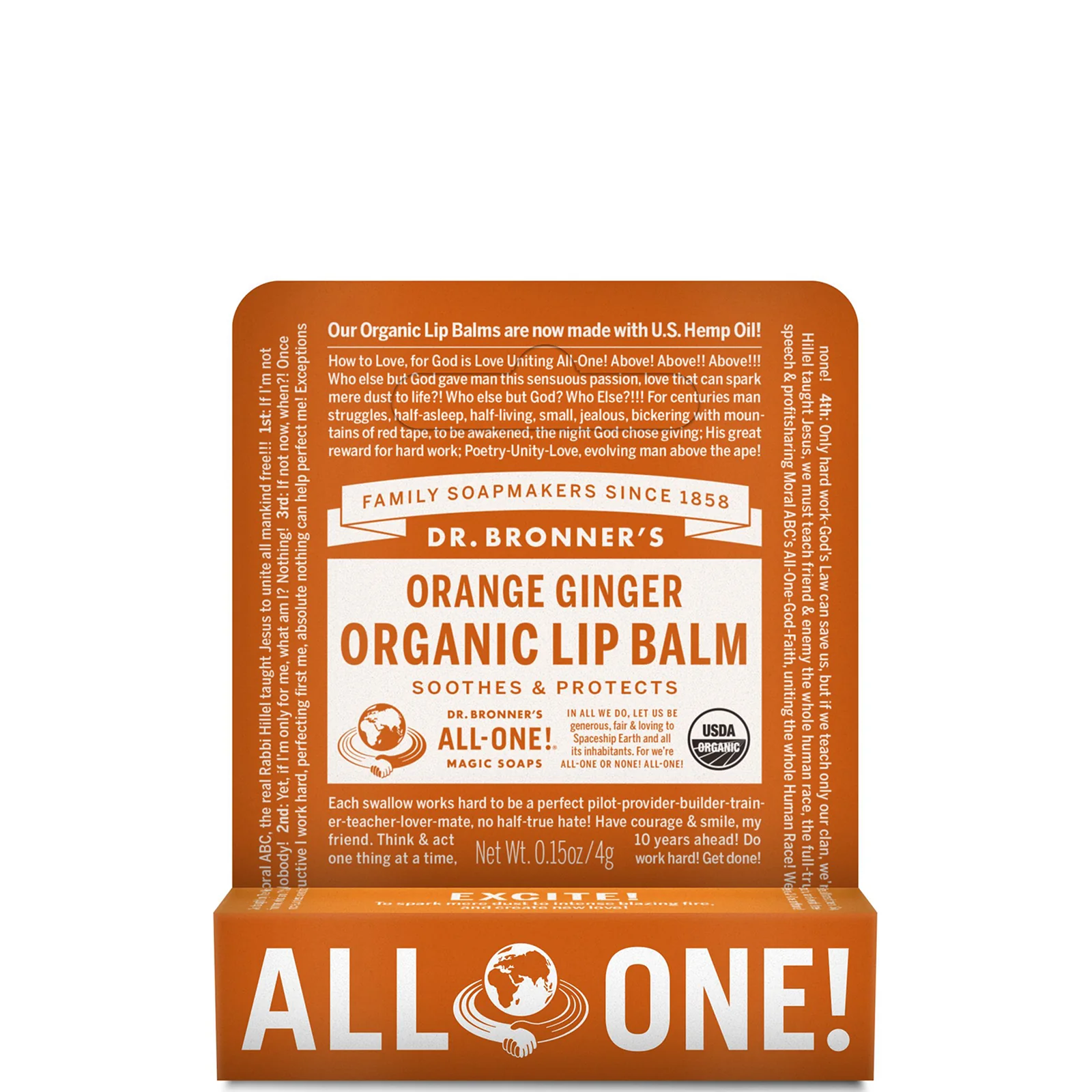 Dr. Bronner's Organic Lip Balm - Orange and Ginger - Image 2