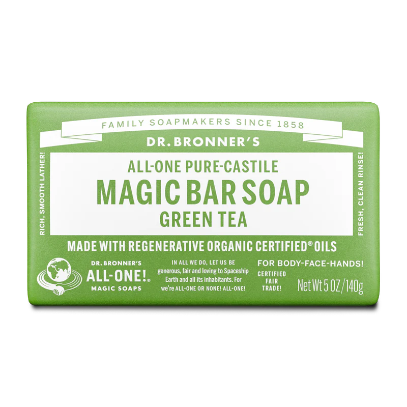 Dr. Bronner's Pure Castile Bar Soap - Green Tea 140g