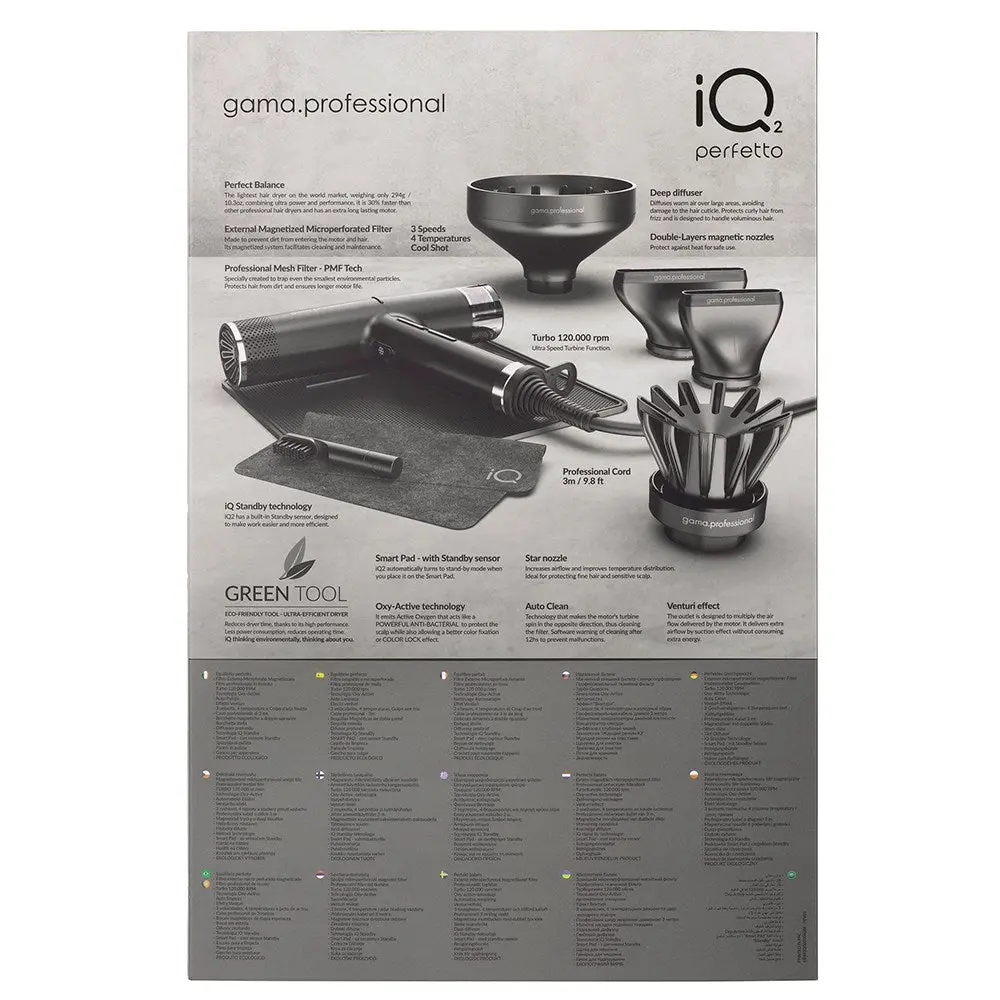 Gama Professional IQ2 Perfetto Pro Dryer - Black - Image 4