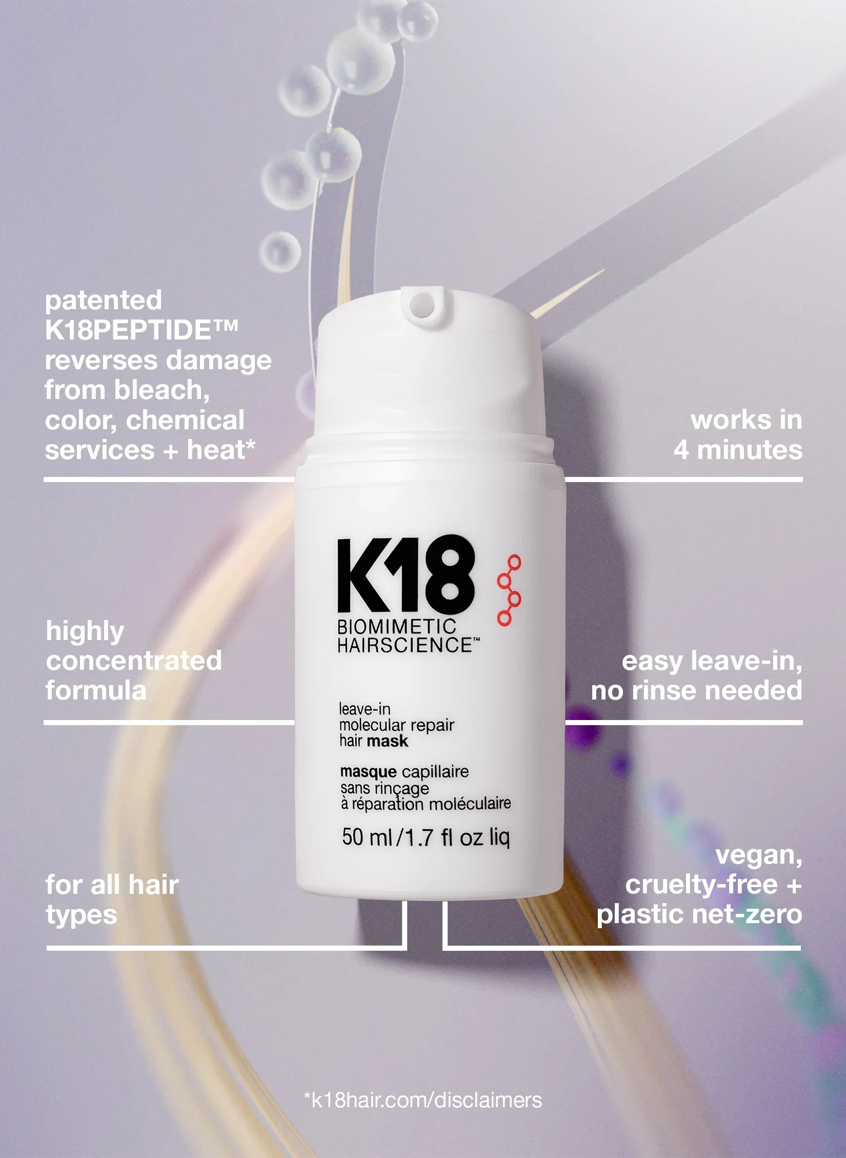 K18 Leave-In Molecular Repair Mask 15ml - Image 7
