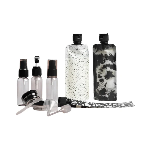 Kitsch Travel Bottle 11pc Set - Black