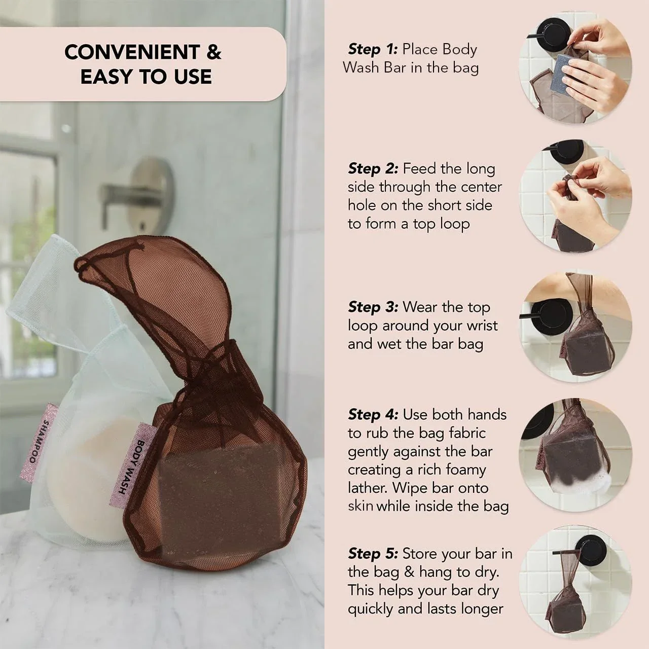 Kitsch Body Bar Saver Bag - Chocolate - Image 3