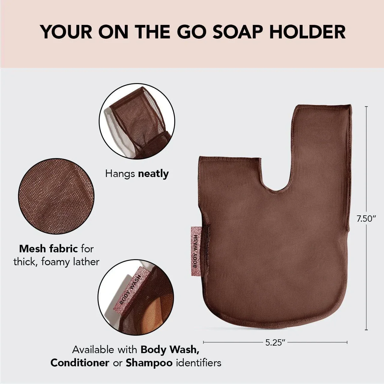 Kitsch Body Bar Saver Bag - Chocolate - Image 5