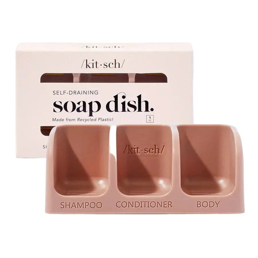 Kitsch Recycled Plastic Self-Draining Soap Dish - Terracotta