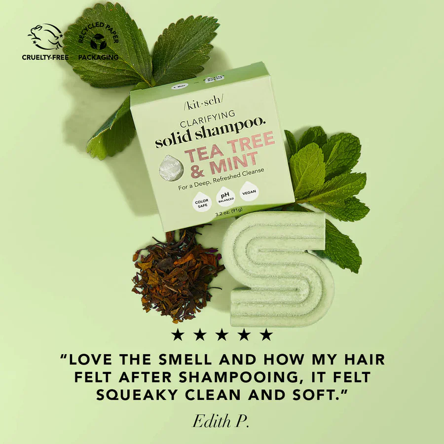 Kitsch Tea Tree & Mint Clarifying Solid Shampoo Bar 91g - Image 5