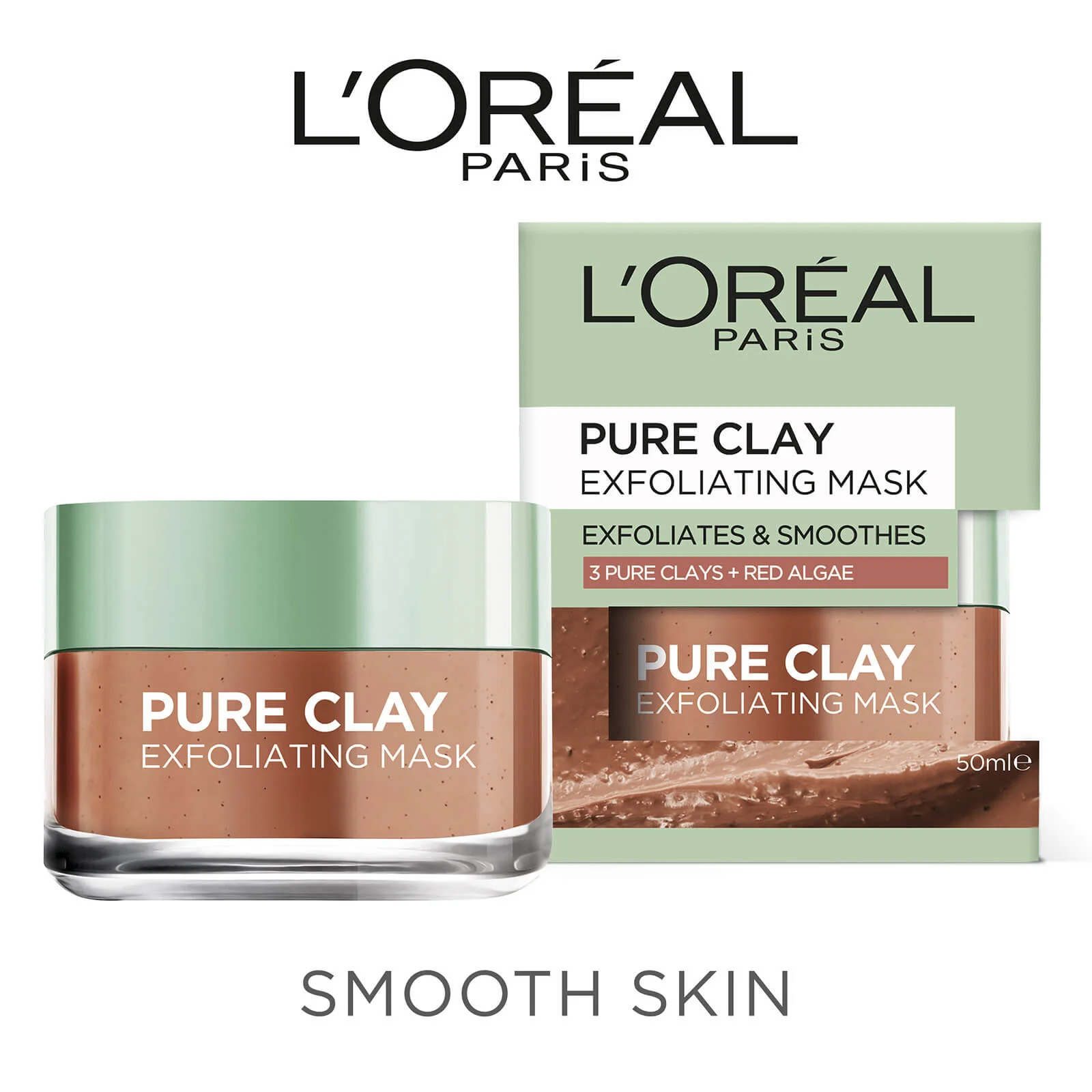 L'Oréal Paris Pure Clay Exfoliates and Smoothes Mask 50ml - Image 3