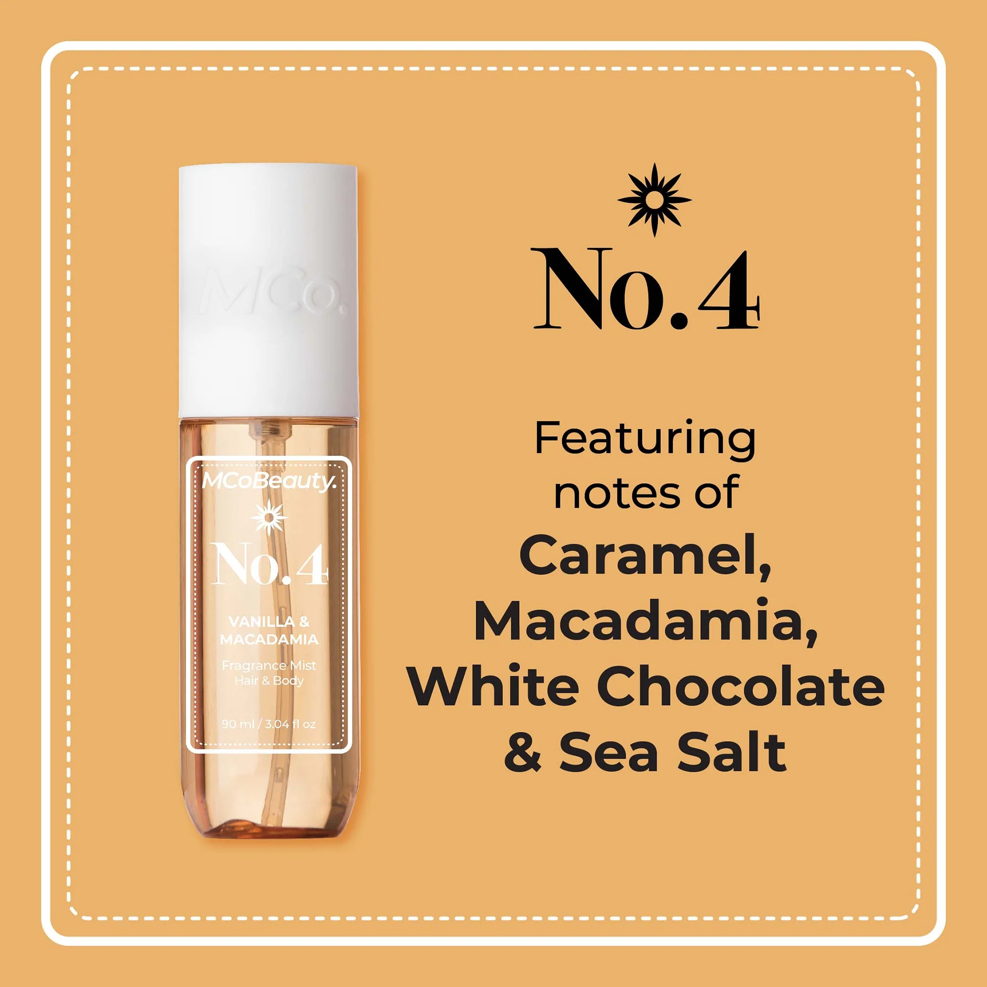 MCoBeauty Fragrance Mist Hair & Body 90ml - No.4 Vanilla & Macadamia - Image 2