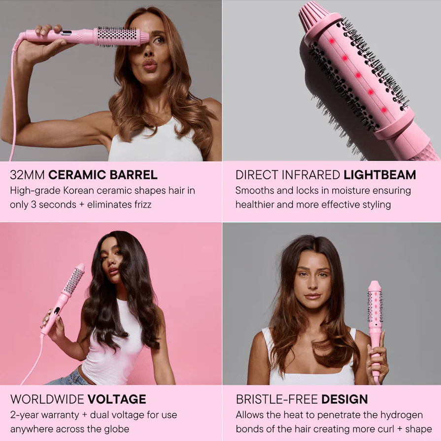Mermade Hair Infrared Thermal Brush - Pink - Image 4