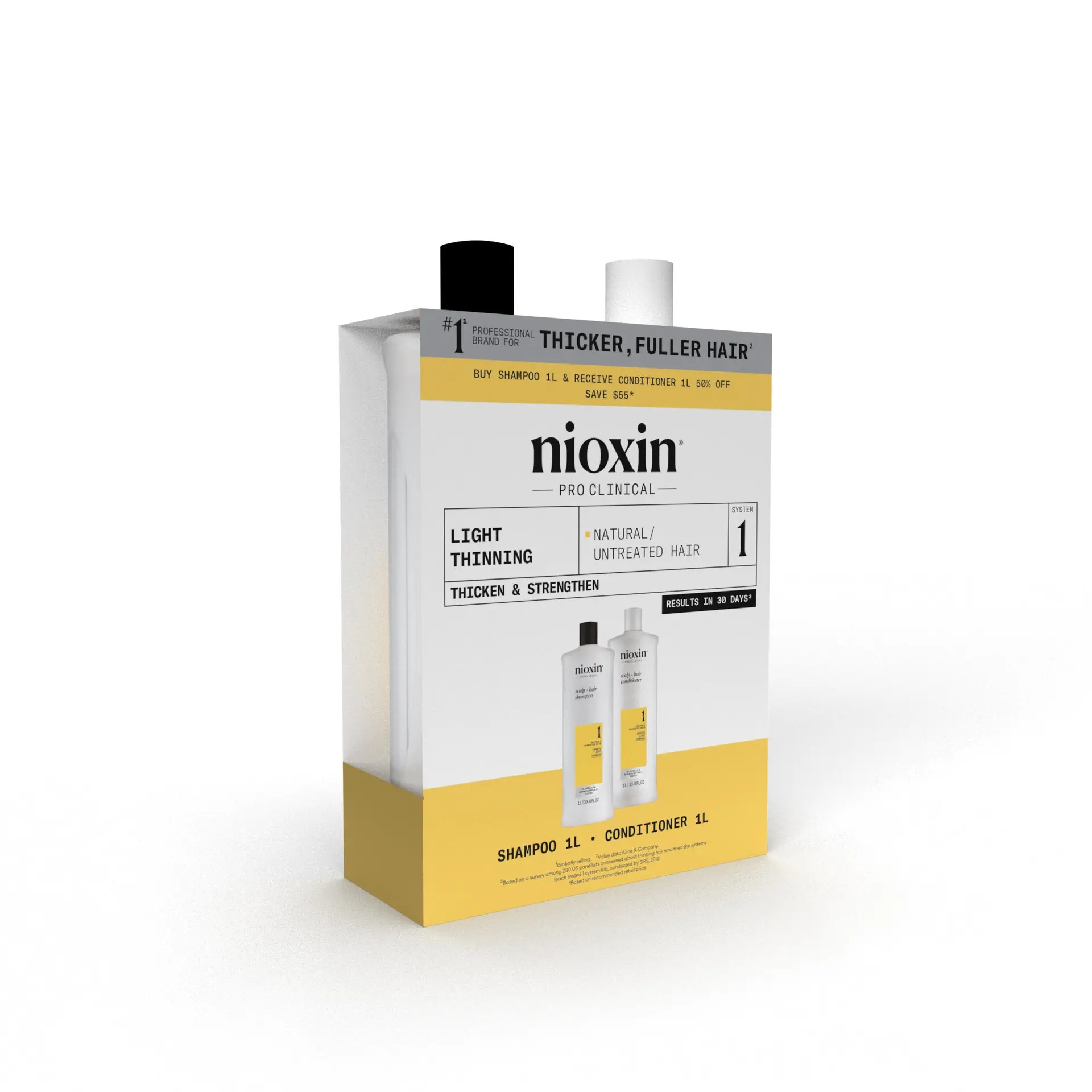 Nioxin Scalp + Hair Thickening System 1 Shampoo + Conditioner 1L Duo - Image 2