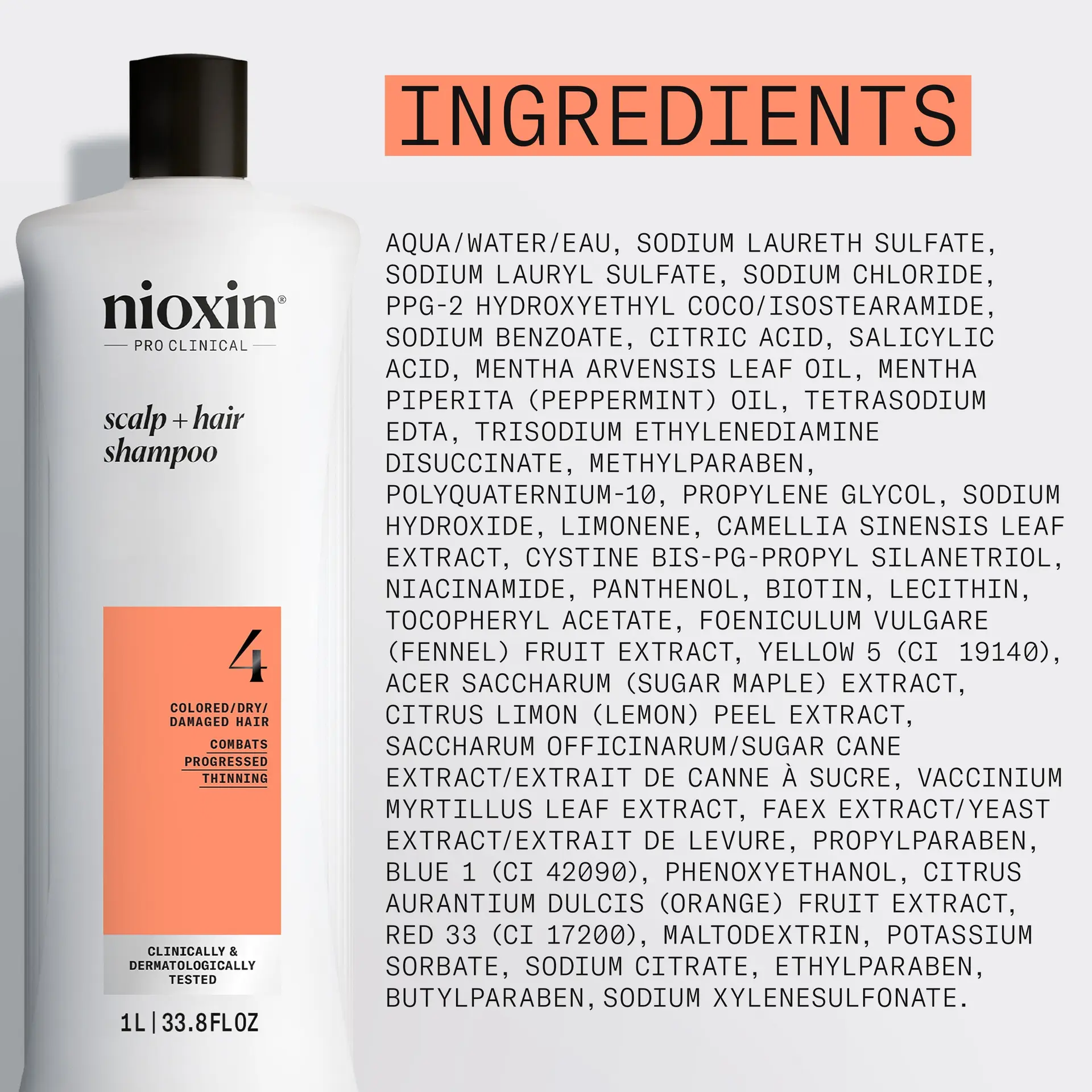 Nioxin Scalp + Hair Thickening System 4 Shampoo 1L - Image 3