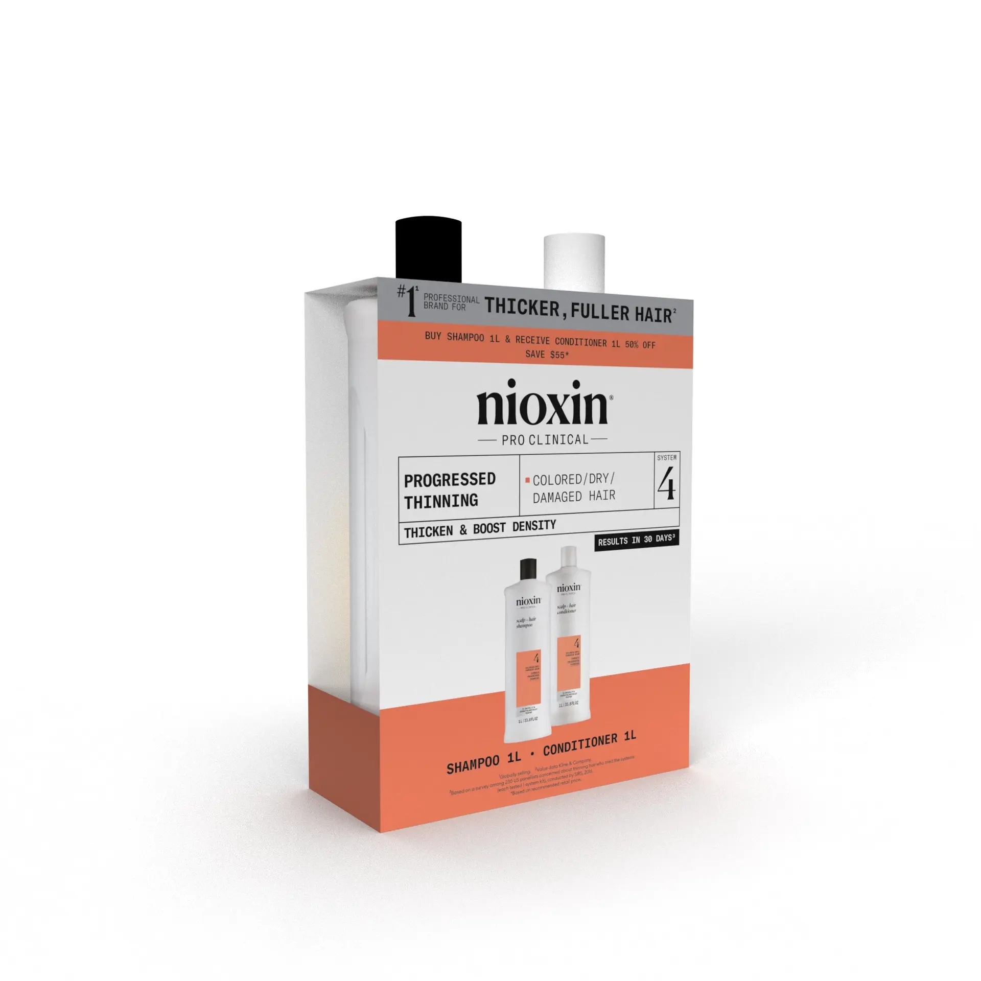 Nioxin Scalp + Hair Thickening System 4 Shampoo + Conditioner 1L Duo - Image 2