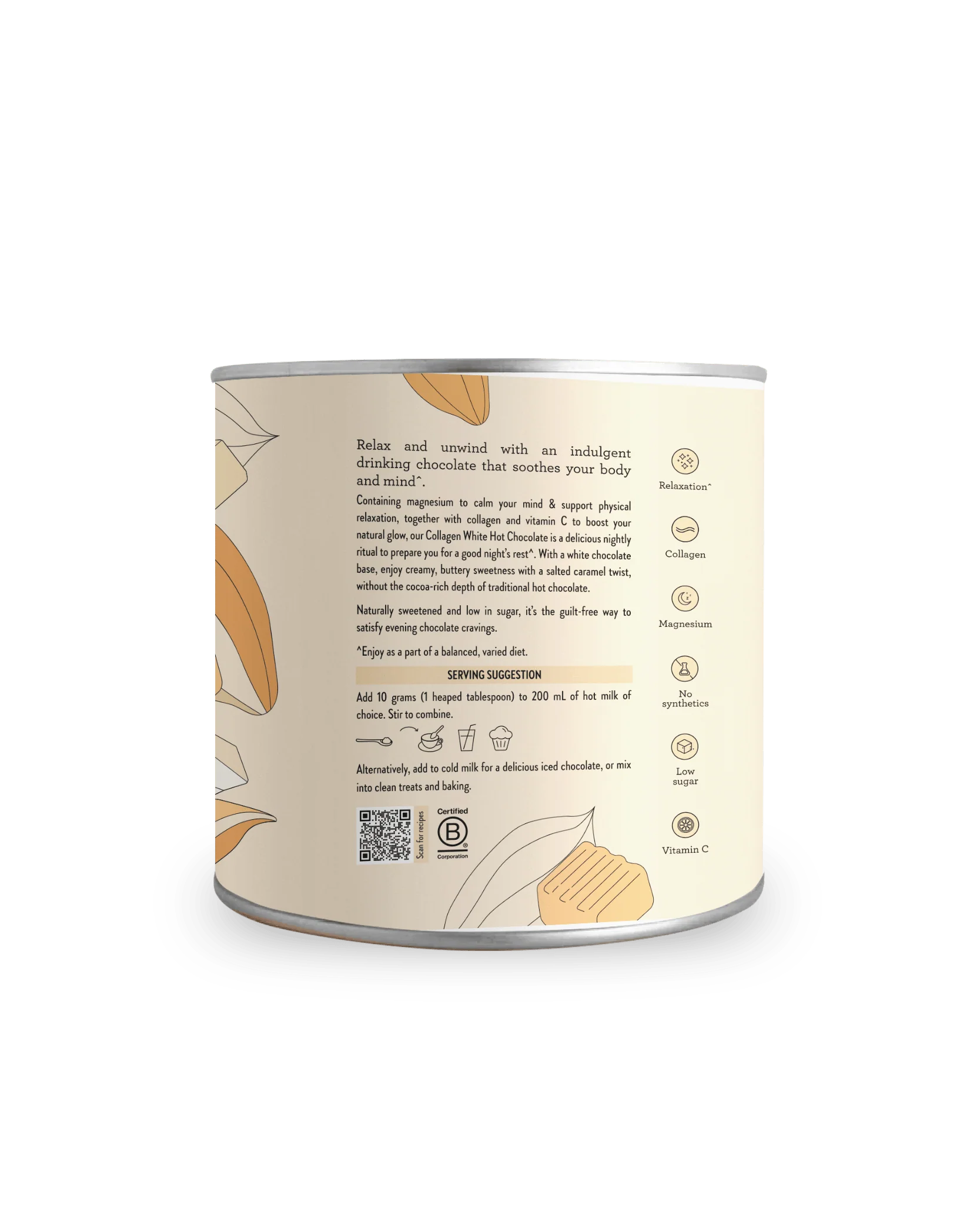 Nutra Naturals Collagen White Hot Choc - Salted Caramel 200g - Image 3