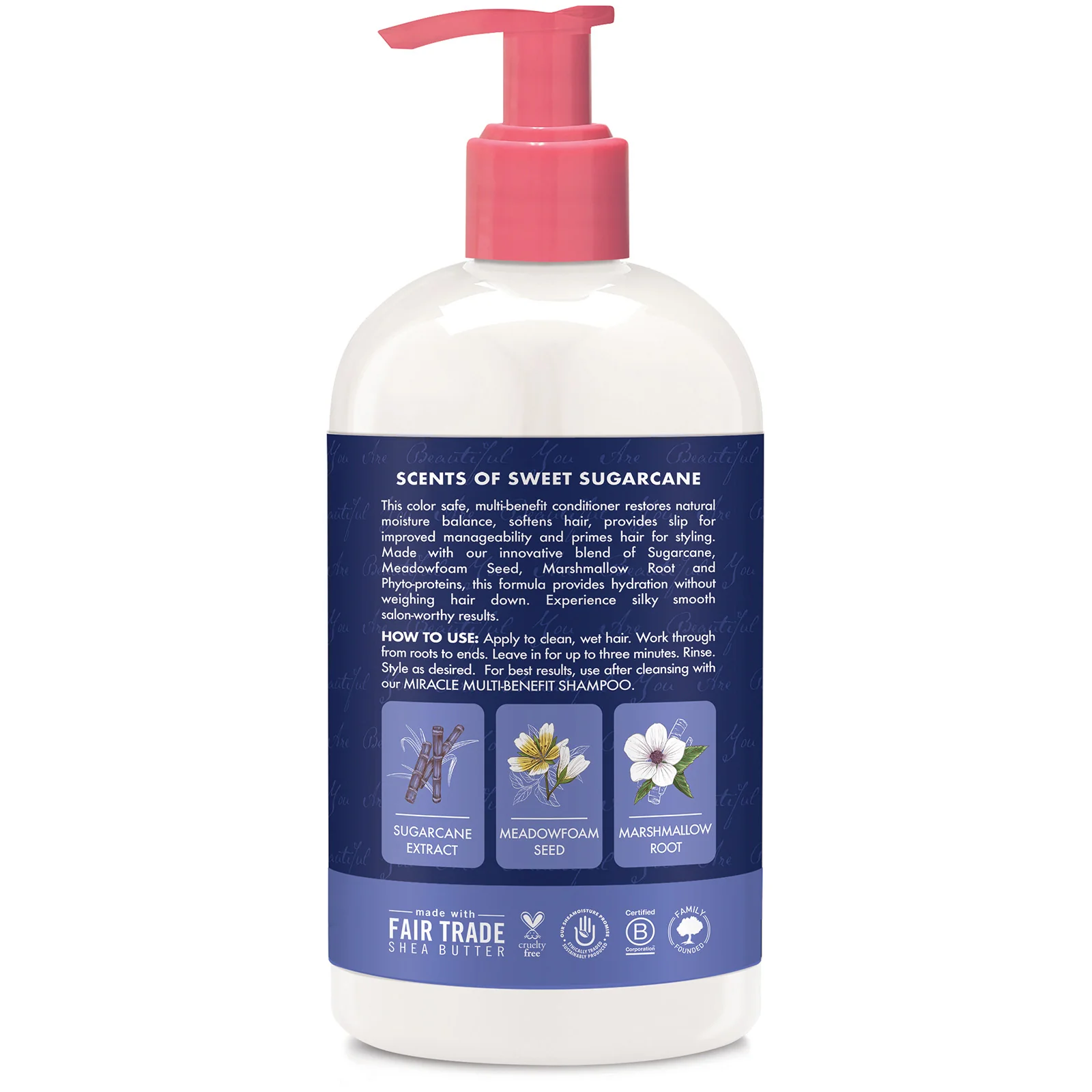 SheaMoisture Sugarcane Extract & Meadowfoam Seed Miracle Multi-Benefit Conditioner 384ml - Image 2