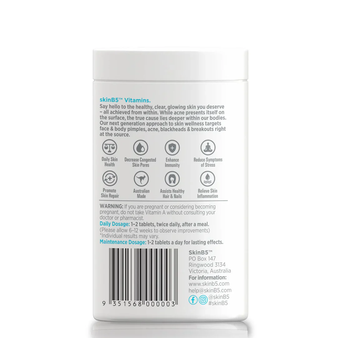 SkinB5 Extra Strength Acne Control Tablets x 120 - Image 2