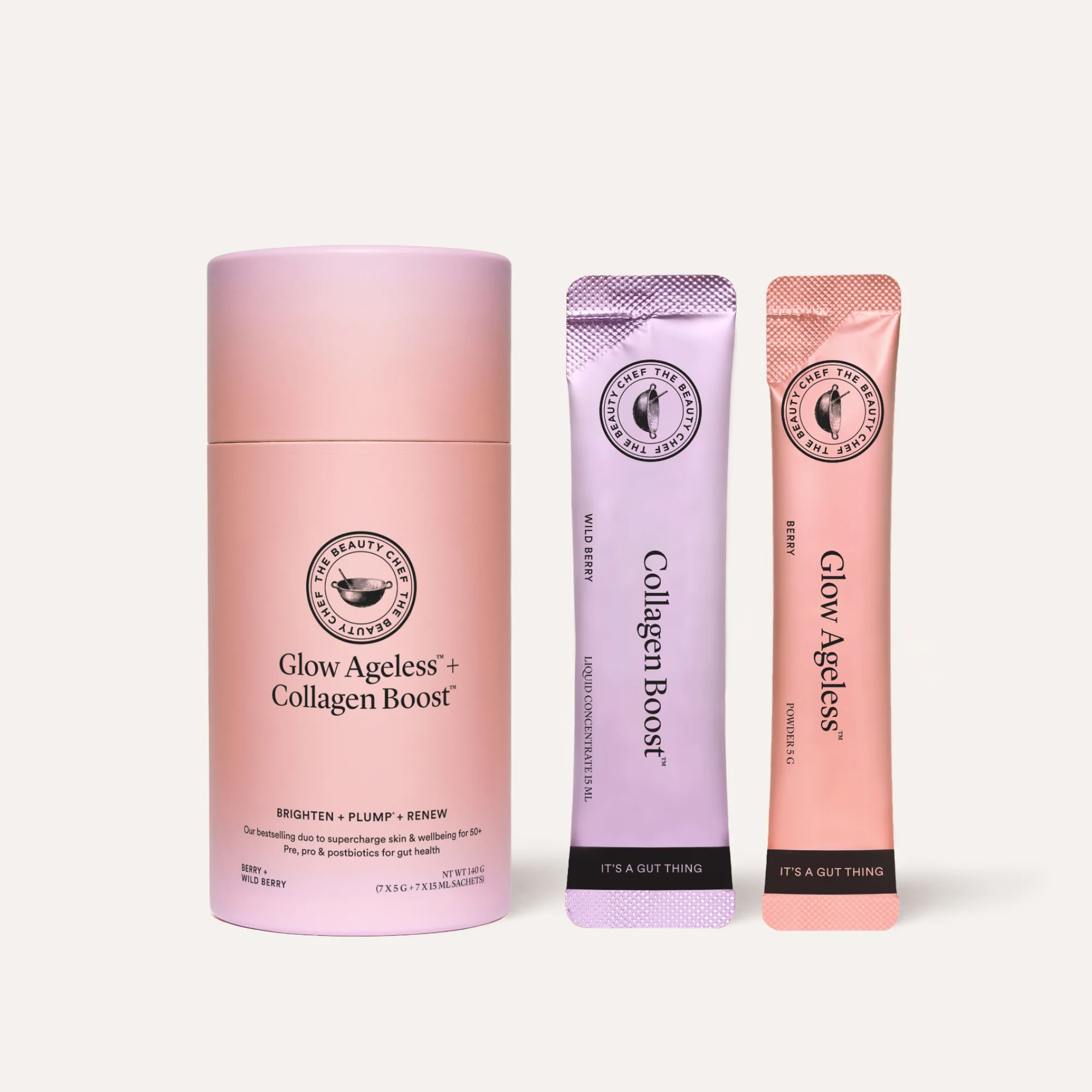 The Beauty Chef Glow Ageless + Collagen Boost Sachets 7 x 5 g + 7 x 15 mL - Image 3