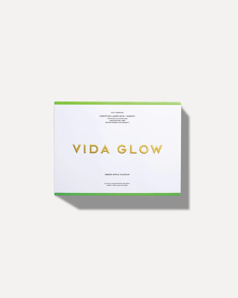 Vida Glow Liquid Collagen Skin + Energy - Green Apple 15 x 12.5ml Sachets