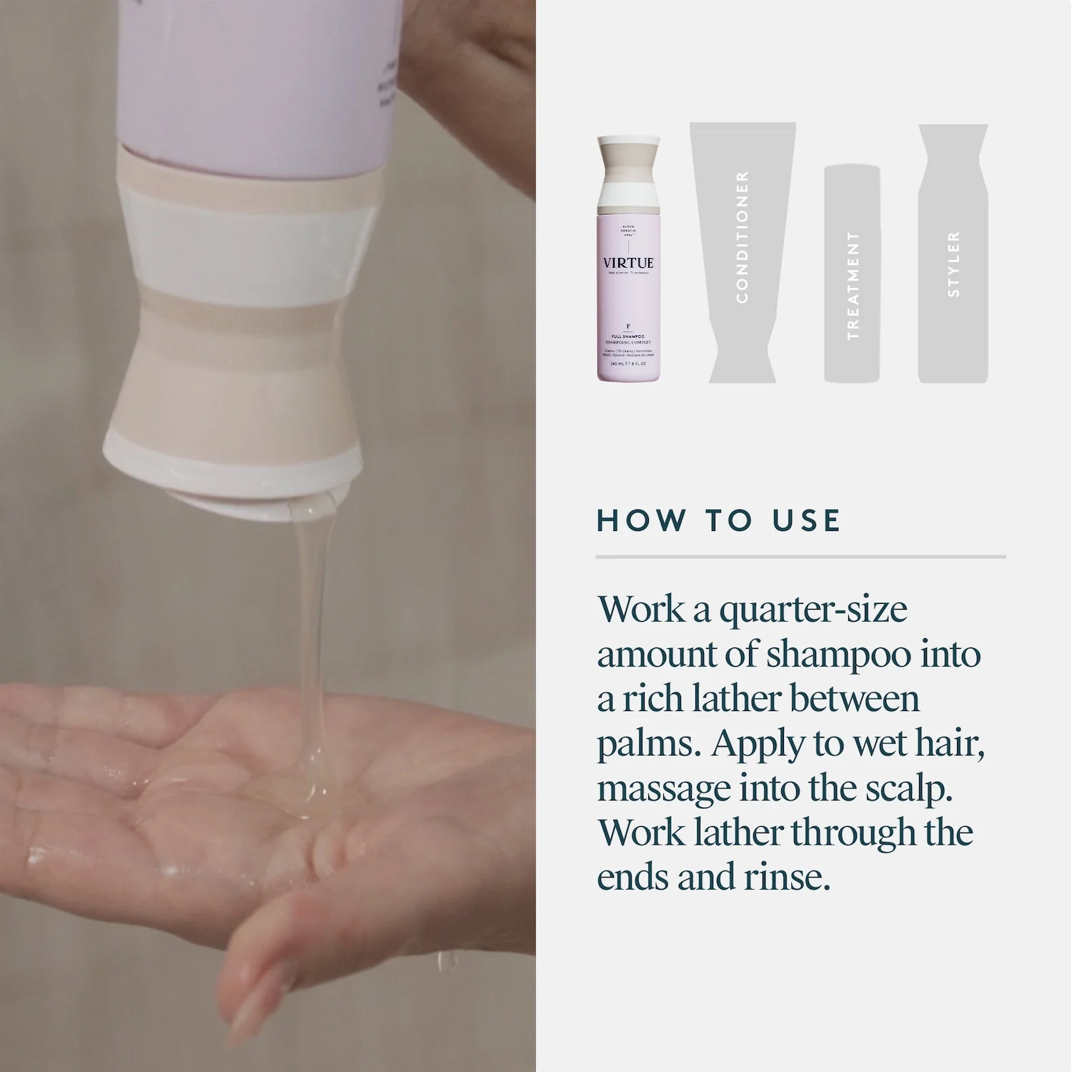 Virtue Full Shampoo 60ml - Image 8